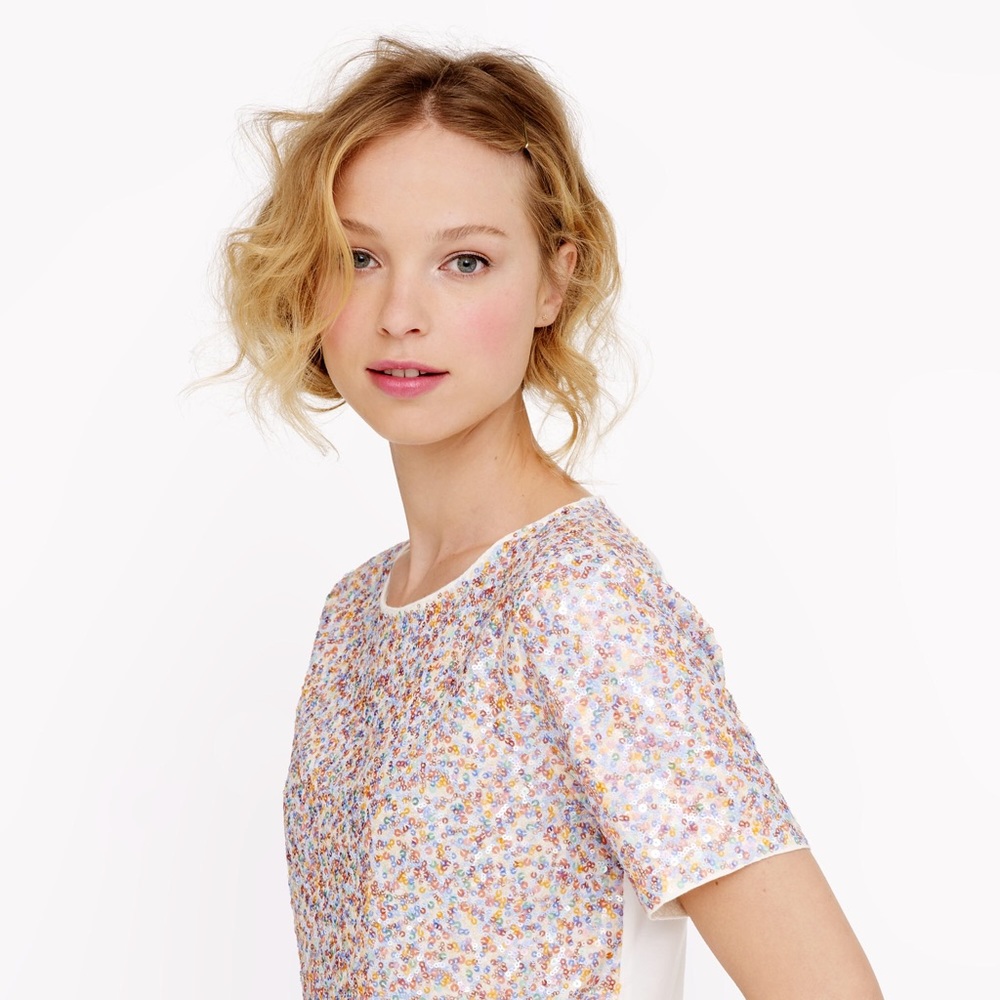 J. Crew Cluster Sequin Tee